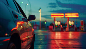 תמונה ראשית של רכב העומד בפני תחנת דלק לתדלוק של אוקטן 95 או אוקטן 98